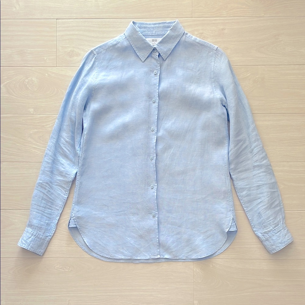 Uniqlo Blue Linen Shirt